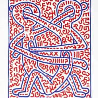 Keith Haring Where It Hurts Hand Painted Reproduction