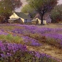 Kent R. Wallis Country Lavander Hand Painted Reproduction