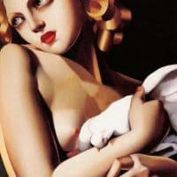 Lempicka Woman With Dove Hand Painted Reproduction