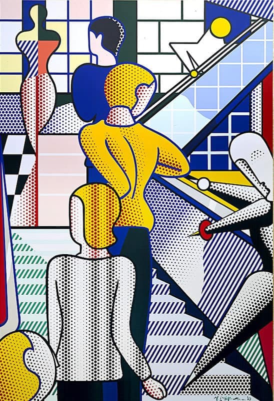Lichtenstein Bauhaus Stairway Hand Painted Reproduction museum quality