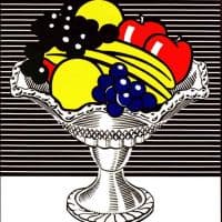 Lichtenstein Crystal Bowl Hand Painted Reproduction