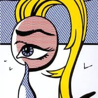 Lichtenstein Girl With Tear 1 Hand Painted Reproduction