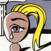 Lichtenstein Girl With Tear 2 Hand Painted Reproduction