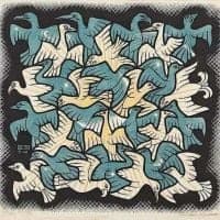 M.c. Escher Sun And Moon 1948 Hand Painted Reproduction