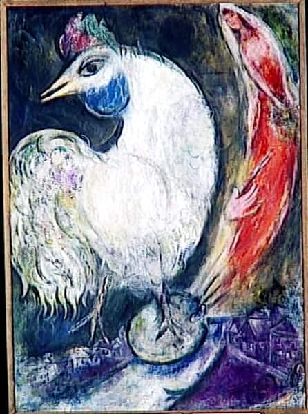 Marc Chagall A Rooster 1947 Hand Painted Reproduction museum quality