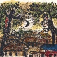 Marc Chagall Black Moon 1965 Hand Painted Reproduction