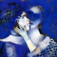 Marc Chagall Blue Lovers Hand Painted Reproduction