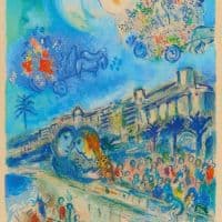 Marc Chagall Carnaval Of Flowers - 1967 Hand Painted Reproduction