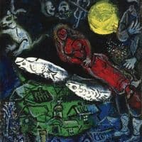 Marc Chagall Ciel Peuple 1968 Hand Painted Reproduction