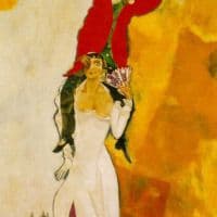 Marc Chagall Double Portrait With A Glass Of Wine Hand Painted Reproduction