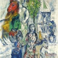 Marc Chagall Family 1971 Hand Painted Reproduction