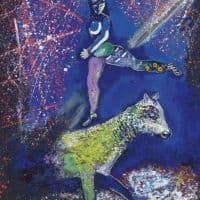 Marc Chagall L Acrobate A Cheval C. 1927-28 Hand Painted Reproduction
