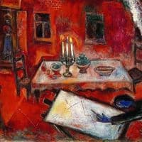 Marc Chagall La Maison Rouge 1948 Hand Painted Reproduction