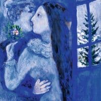 Marc Chagall Le Baiser Or Les Amoureux En Bleu 1930 Hand Painted Reproduction