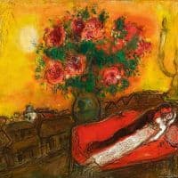 Marc Chagall Le Ciel Embrase 1952-54 Hand Painted Reproduction