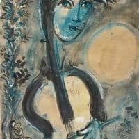 Marc Chagall Le Violoncelliste Hand Painted Reproduction