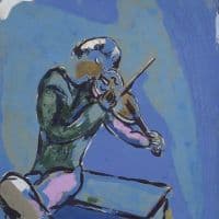 Marc Chagall Le Violoniste Bleu 1929 Hand Painted Reproduction