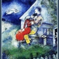 Marc Chagall Los Amantes 1929 Hand Painted Reproduction