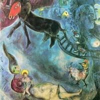 Marc Chagall Madonna With The Sleigh 1947 Hand Painted Reproduction