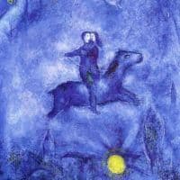 Marc Chagall Mounting The Ebony Horse - 1948 Hand Painted Reproduction