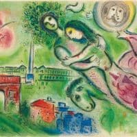 Marc Chagall Romeo And Juliet - 1964 Hand Painted Reproduction
