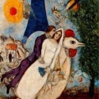 Marc Chagall The Betrothed And Eiffel Tower 1913 Hand Painted Reproduction