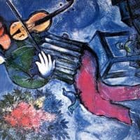 Marc Chagall The Blue Violonist Hand Painted Reproduction
