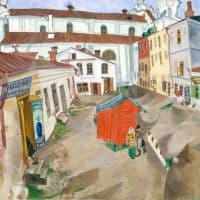 Marc Chagall The Marketplace Vitebsk 1917 Hand Painted Reproduction