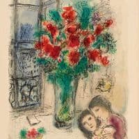 Marc Chagall The Red Flowers Hand Painted Reproduction