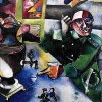Marc Chagall The Soldier Drinks Hand Painted Reproduction