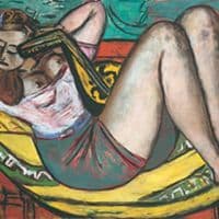 Max Beckmann Woman With A Mandolin In Yellow And Red 1950 Hand Painted Reproduction