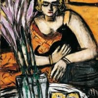 Max Beckmann Woman With Cat 1942 Hand Painted Reproduction