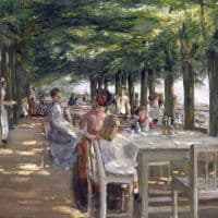 Max Liebermann The Terrace At Jacob Restaurant In Nienstedten On The Elbe 1902 Hand Painted Reproduction