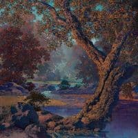 Maxfield Parrish - Autumn Brook 1948 Hand Painted Reproduction