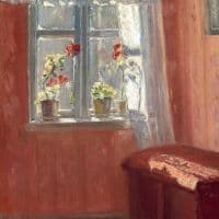 Michael Ancher The Red Living Room 1914 Hand Painted Reproduction