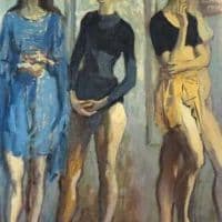 Moses Soyer Four Dancers 1958 Hand Painted Reproduction