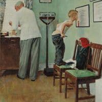 Norman Rockwell Before The Shot 1958 Hand Painted Reproduction