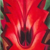 O Keeffe Inside Red Canna Hand Painted Reproduction