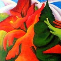 O Keeffe Melting Volcano Hand Painted Reproduction