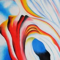 O Keeffe Music Pink And Blue Hand Painted Reproduction