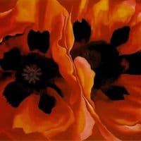 O Keeffe Oriental Poppies Hand Painted Reproduction