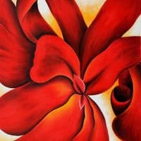 O Keeffe Red Cannas Hand Painted Reproduction