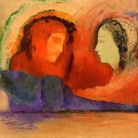 Odilon Redon Dante And Beatrice 1914 Hand Painted Reproduction