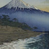 Okada Koichi Mount Fuji From Hagoromo 1954 Hand Painted Reproduction