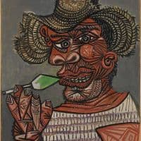 Pablo Picasso Man With A Lollipop C.1938 Hand Painted Reproduction