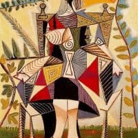 Pablo Picasso Woman Sitting In A Garden 1938 Hand Painted Reproduction