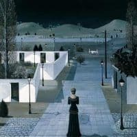 Paul Delvaux Landscape With Lanterns - 1958 Hand Painted Reproduction