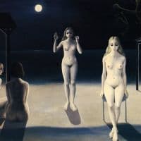 Paul Delvaux Night Sea Hand Painted Reproduction