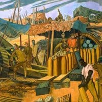 Percy Wyndham Lewis A Canadian Gun-pit - Tranchee De Tir Canadienne - 1918 Hand Painted Reproduction