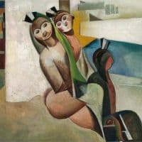 Percy Wyndham Lewis Beach Babies - 1933 Hand Painted Reproduction